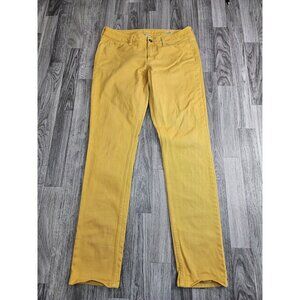 (3/$35) Arizona Jeans Womens 11 Yellow Super Skinny Stretch Pants Gold Pop Denim
